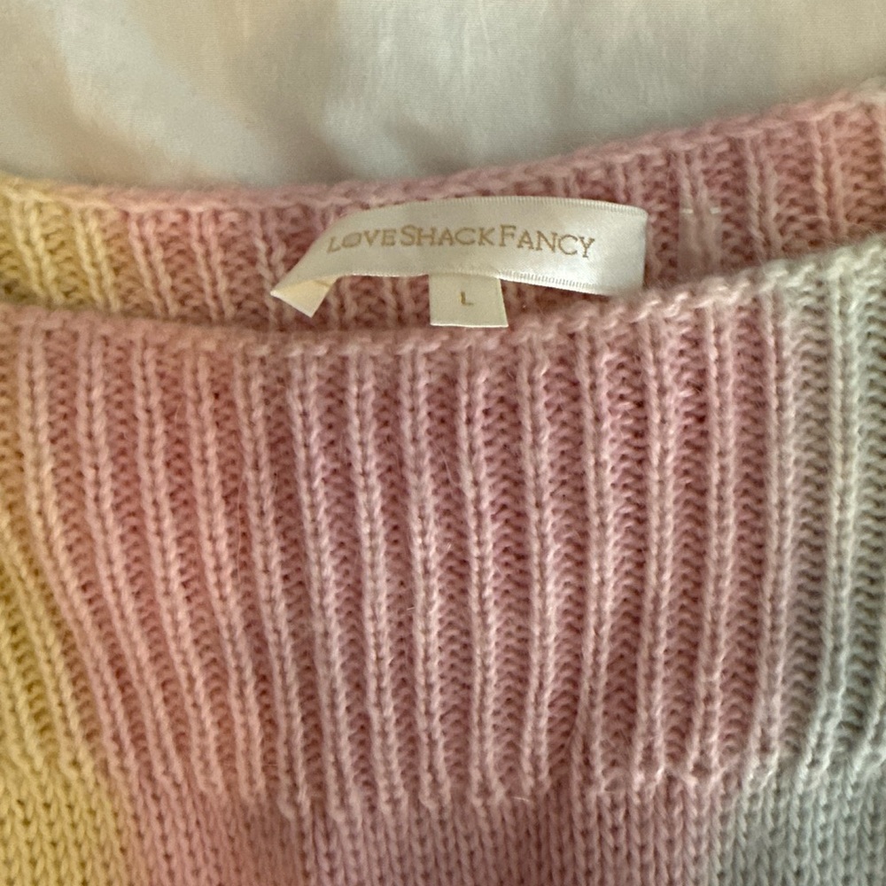 Loveshackfancy Pastel Patchwork Sweater - image 2
